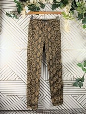 Zara Snakeskin Printed Pattern Jeans Brown tan Size 4