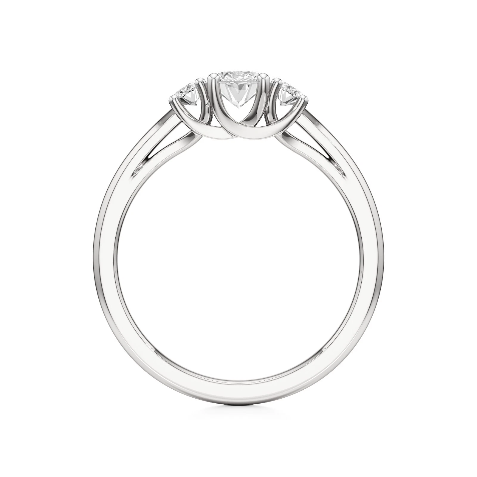 1.00Ct Lab Grown CVD Oval Cut IGI Certified Diamond Ring 14k White Gold image-3