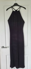 NEXT SMART BLACK STRAPPY EMBELLISHED BEADED BACK BODYCON LINING MAXI DRESS - 10