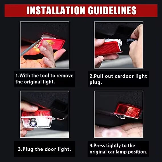 2 LUCI LED PROIETTORI SOTTO PORTA PER MERCEDES CLASSE A B E M ML C GL GLE GLS - Immagine 3 di 3