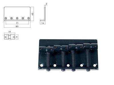 Bass Bridge Brücke B 104 4 Saiter schwarz Bass und Gitarrenbau