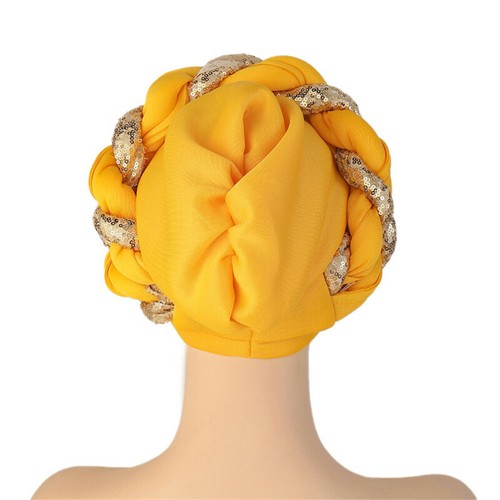 New Braid Turban Head Wrap African Women Cap Hijab Bonnet Hat Auto Gele Headtie - Picture 64 of 282