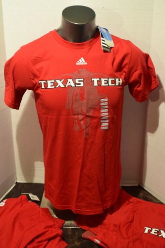 ADIDAS Texas Tech Silhouette S/ Sleeve Red Shirt Mens Sizes S- XXL NWT Athletic