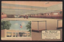 Postcard BUFFALO New York/NY  New Skateland Roller Rink Interior 1940's