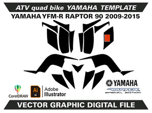YAMAHA YFM-R Raptor 90 2009-2015 template Vector format AI CDR EPS A34