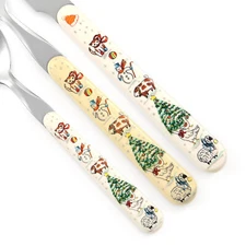 International COUNTRY CHRISTMAS Stainless Tree Taiwan Silverware CHOICE Flatware