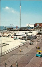 Birds Eye View of the Boardwalk in Atlantic City, New Jersey - Postcard