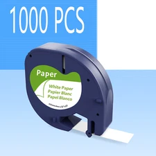1000PCS LT-100H  Dymo LetraTag Refill 91330 12mm White Paper Label Tape