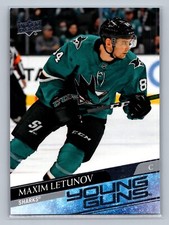 20/21 UPPER DECK YOUNG GUNS ROOKIE RC #487 MAXIM LETUNOV SHARKS