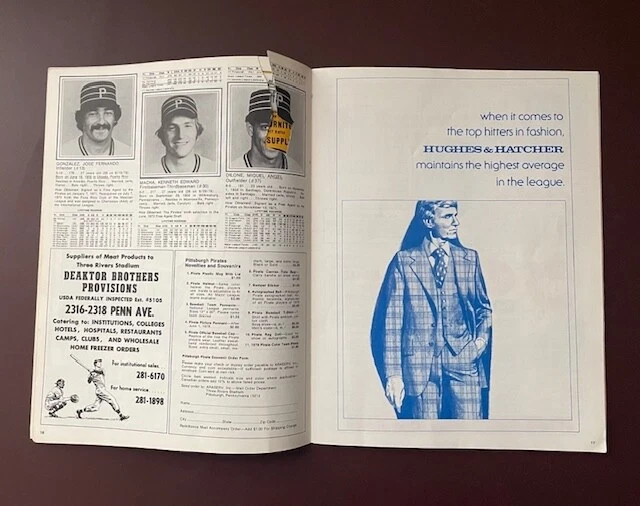 1978 PITTSBURGH PIRATES Scorebook Game Program vs Dodgers MLB Baseball Unscored - Image 3 of 4