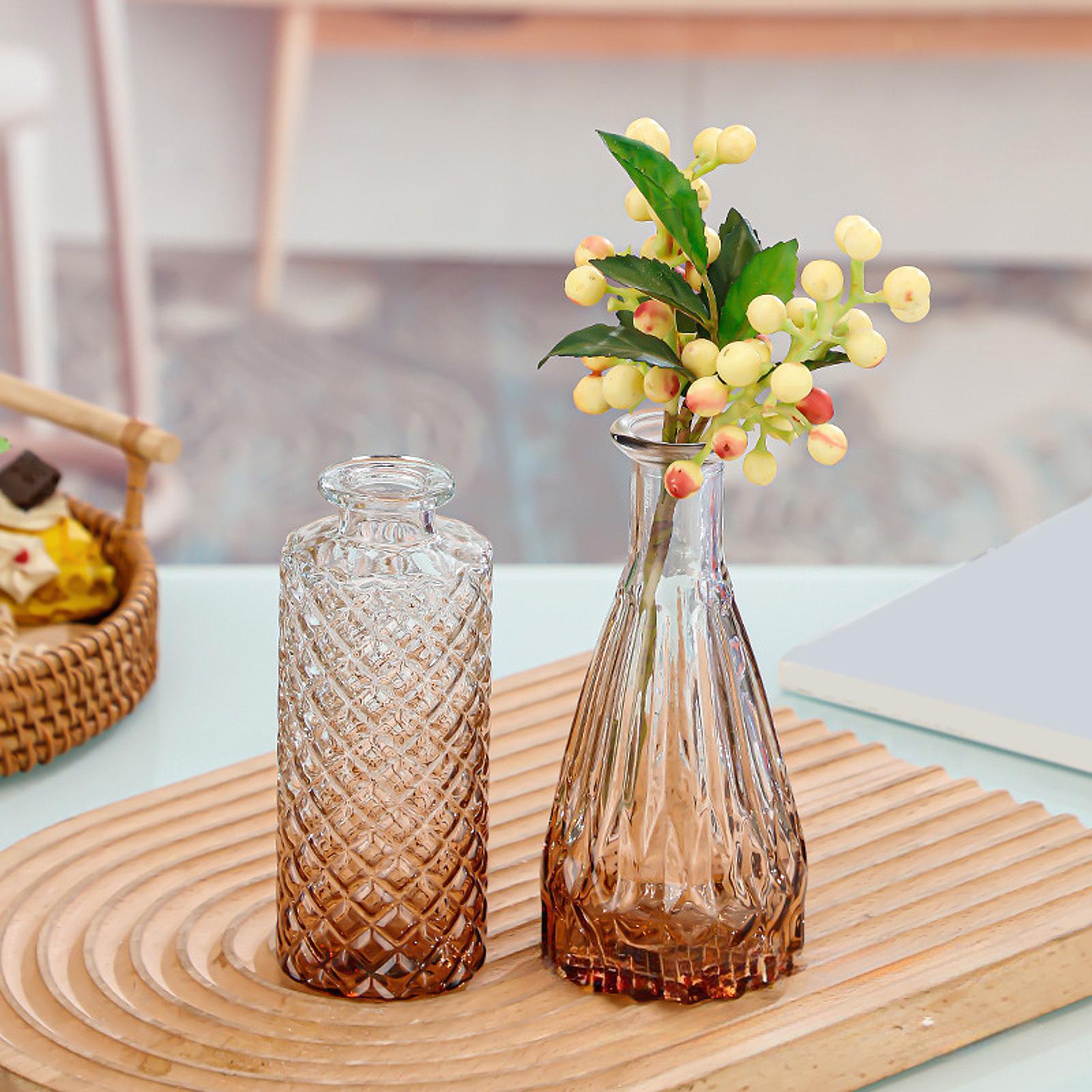 30Pcs Glass Bud Vases Set Mini Flower Vases for Cabinet Living Room Entrance