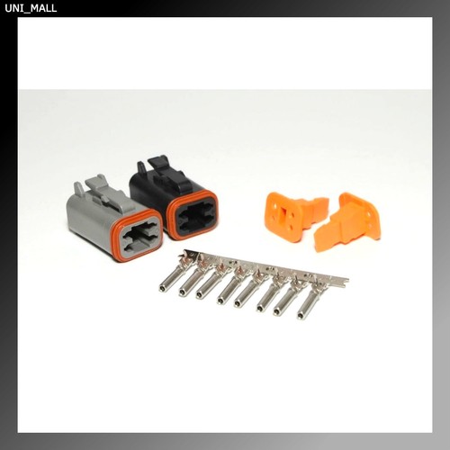 Deutsch DT Kit de conectores hembra de 4 pines negro y gris 14-16 AWG enchufes estampados, EE. UU. - Imagen 1 de 6