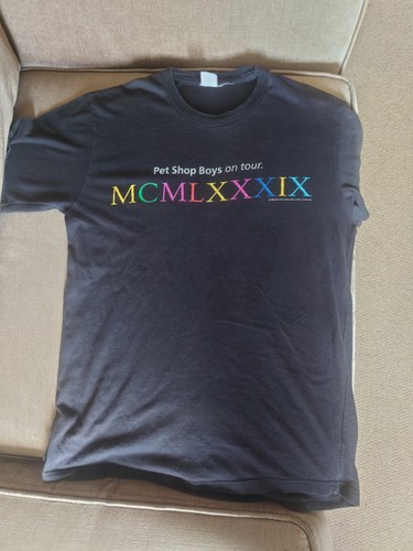 Vintage Pet Shop Boys 1989 Tour T-shirt black crew merch authenticity Size Large - Picture 3 of 17
