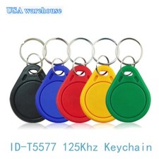50PCS T5577 Smart Chip Tag 125Khz Rewriteable Copy Badge Copier Keychain