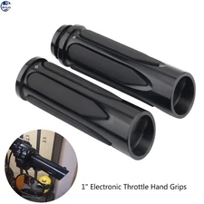 Black 1" Electronic Throttle Hand Grips For Harley Electra Road Glide Breakout