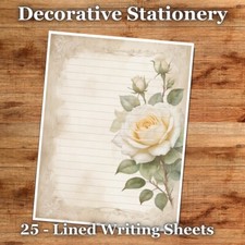 25 Sheets Letter Writing Paper  Antique Florals Stationery - 020