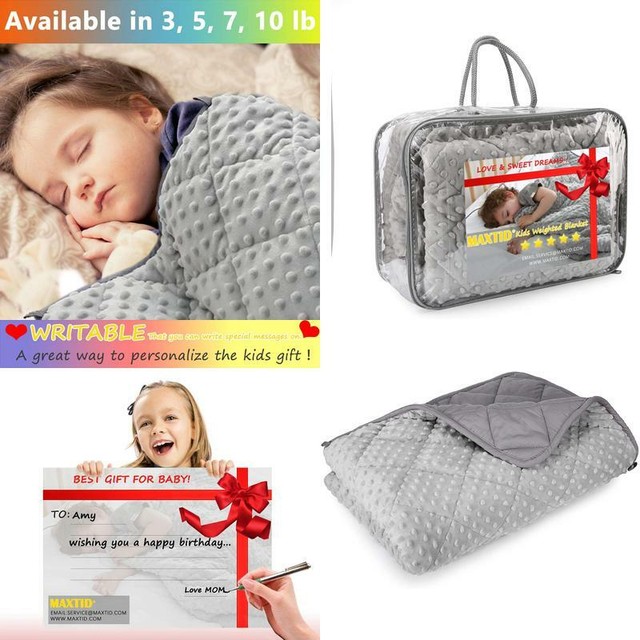 Maxtid Weighted Blanket For Toddler 3 Lb 36X48 Cotton Minky Premium