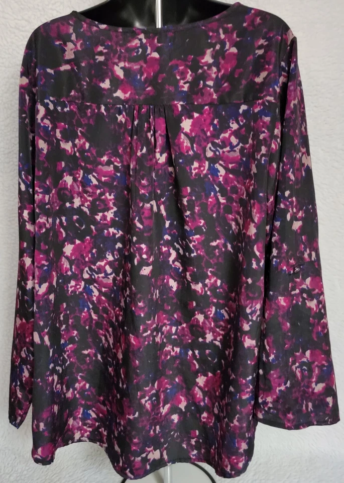 Blusa Top Camisa Larry Levine Mujer Talla 1X Multicolor Foto 4 de 4