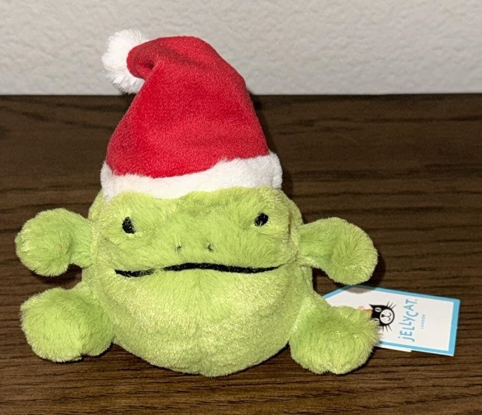 NWT Jellycat Ricky Rain Frog Decoration Christmas Santa Ornament ...