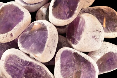 Amethyst SEER Stone 2 3/4'' 5-8 Oz Emma Egg Crystal Crown Chakra Reiki Healing