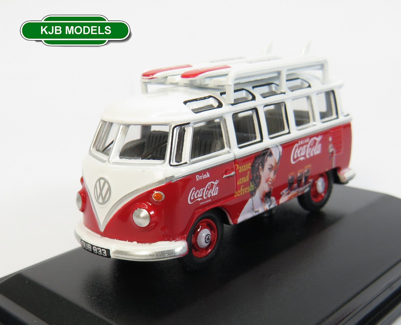 OO Gauge Oxford Diecast 1:76 76VWS008CC VW T1 Bus and Surfboards Coca Cola Van
