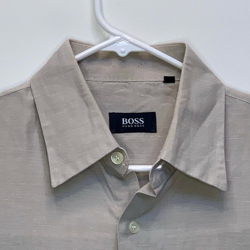 Hugo Boss Mens Designer Shirt Beige 