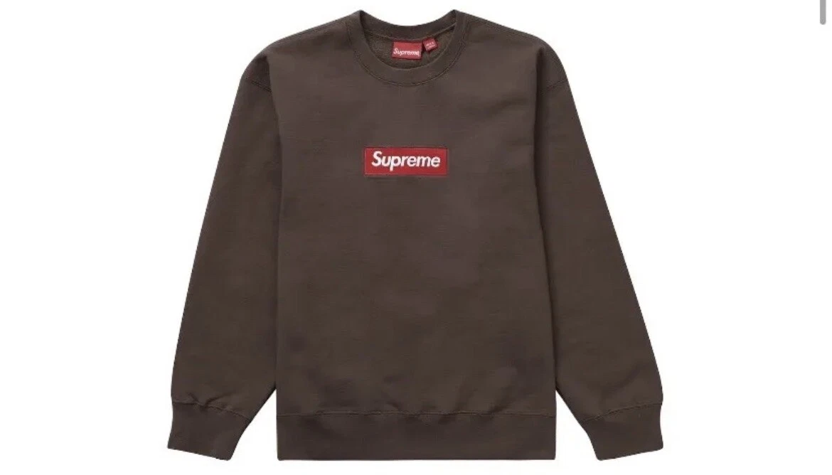 Supreme Box logo crewneck marron grand (FW22) 100 % état authentique : neuf