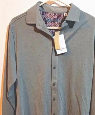 Robert Graham Mens Button Up Shirt Flip Cuff Sz Medium Long Sleeve NWT