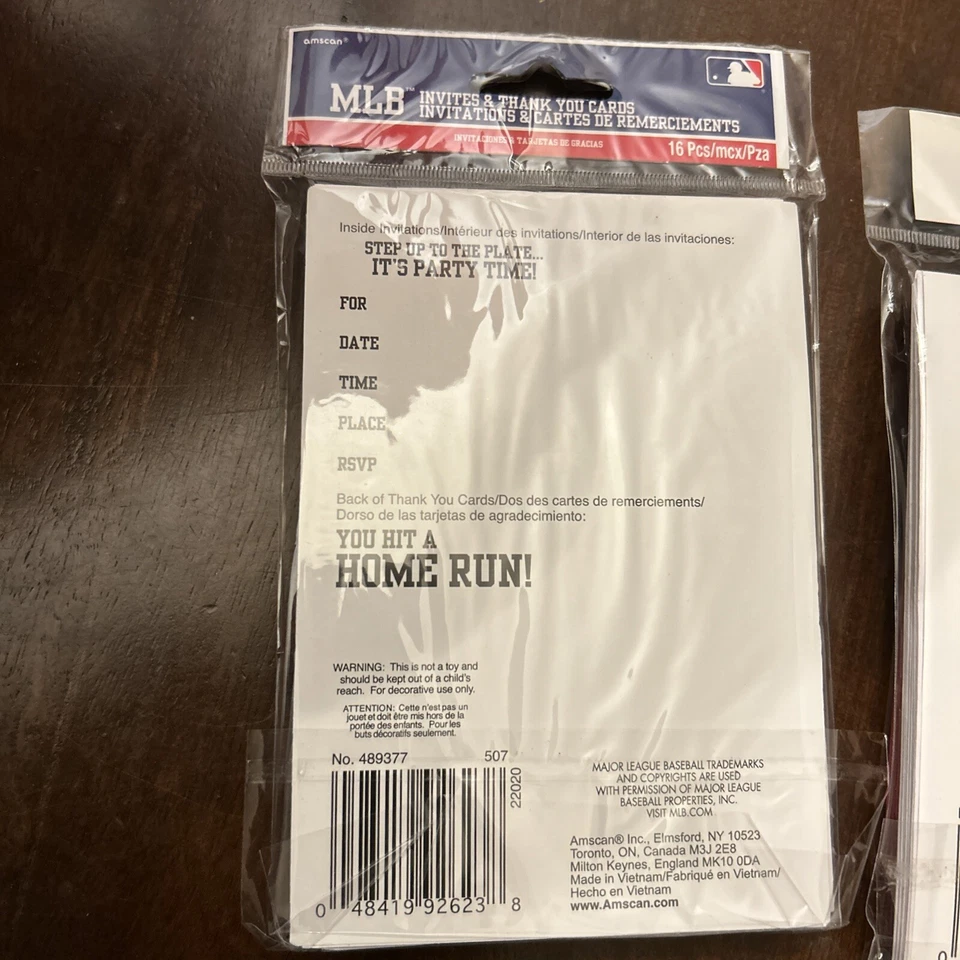 Texas Rangers MLB Pro Baseball Party Invitations & Thank You Notes Cards  (16 ) - Image 3 of 4