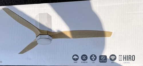 Hinkley Fan Facet 52" LED Smart Fan, Matte White/Natural - 905852FMW-LDD - Picture 1 of 4