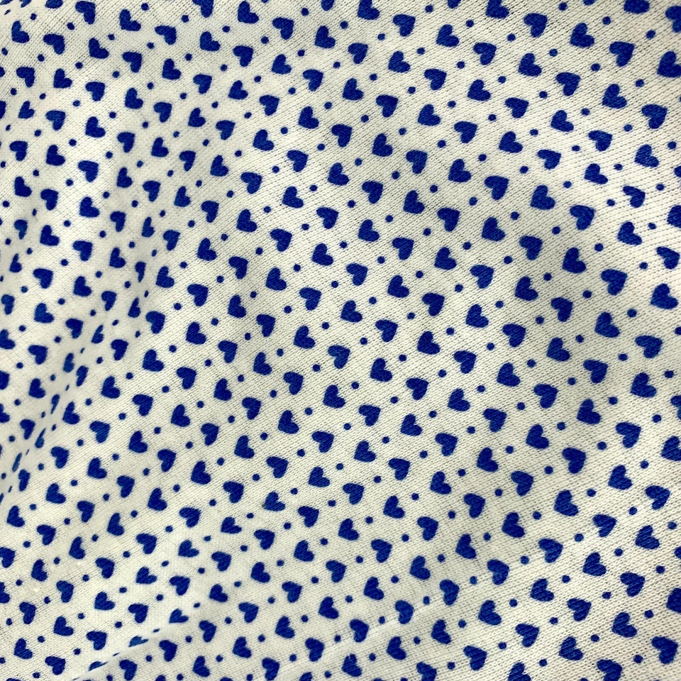 New Fisher Gentile 1/2 yd Fabric Little Blue Hearts on White Knit Doll or Baby - Image 4 of 4