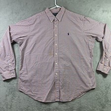 Vtg Ralph Lauren Shirt Men 2XL Plaid Button Down Preppy Pony Logo Hong Kong READ