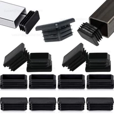 Square Plastic End Caps For Tubing Blanking Plugs Inserts Furniture Feet Black