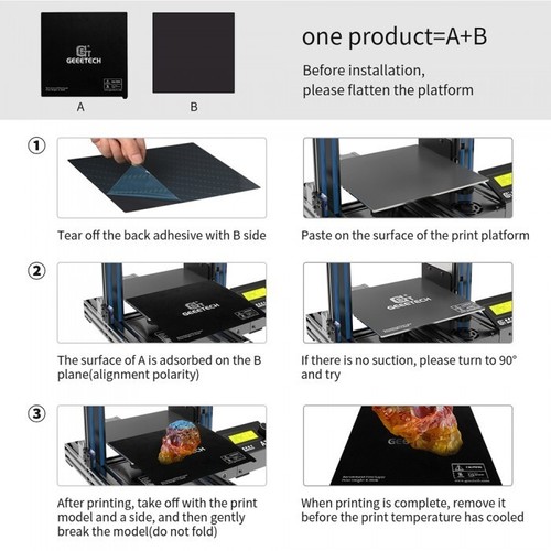 Geeetech 3D Drucker Heat Bed Magnetische Flexible Abnehmbare Plattform 265*265mm - Bild 4 von 5