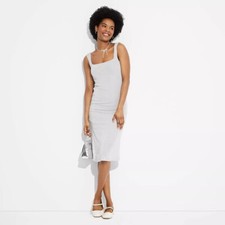 Women's Wild Fable Square Neck Midi Dress Gray Size Medium NWT