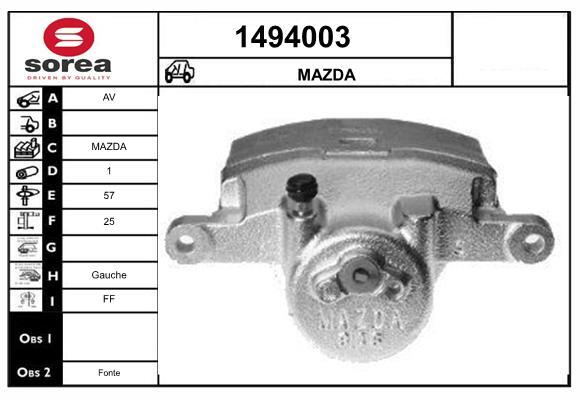 Étrier de frein SNRA 1494003 haute durabilité pour châssis Mazda 6 Berline