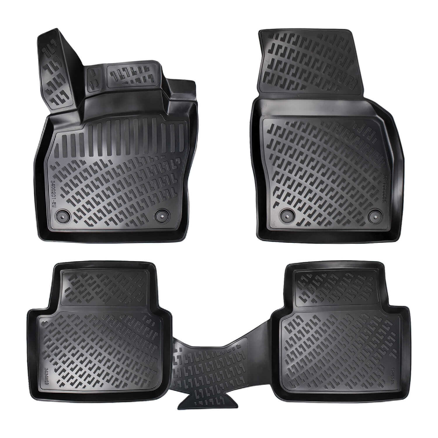 Tapis de voiture 4D noir sur mesure compatible avec Skoda Kamiq 2019-2025