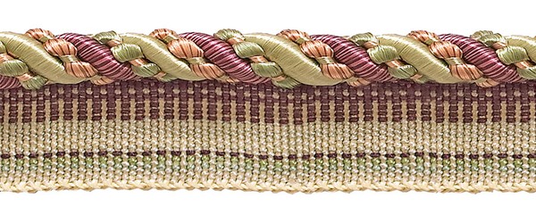 "Dekopro Verzierungslippe Pink Green Lt Green 4/16\" Dusty Olive Rose, 10 Yards"-image