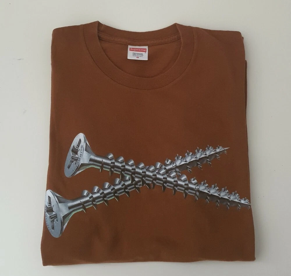 T shirt FW16 Supreme Screw marron taille M moyen