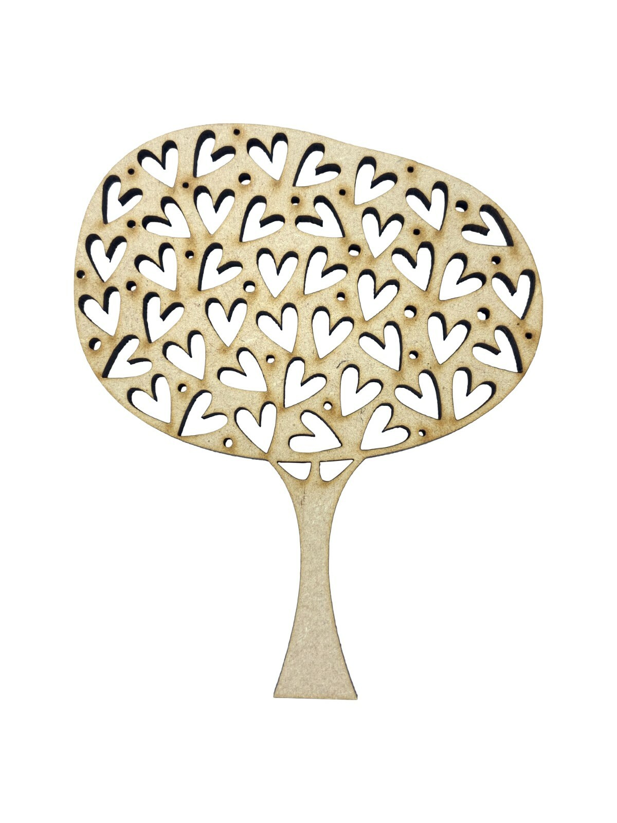 2x Heart Shape Tree Branches 10cm Wood Craft Embelishments Laser Cut Shape MDF