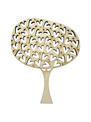2x Herzform Baum Äste 10cm Holz Basteln Verzierungen Laser Cut Form MDF 