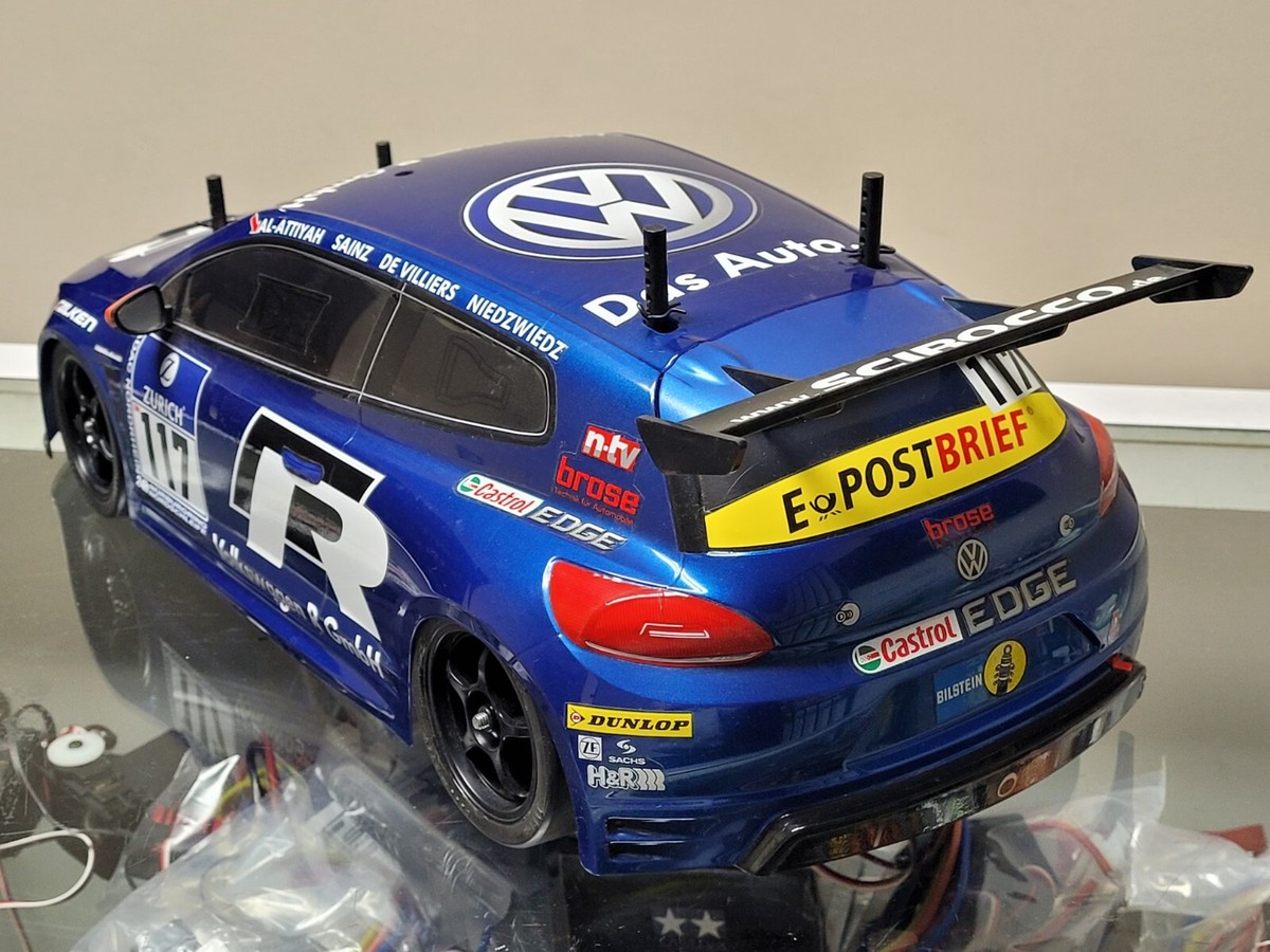 Built Tamiya R/C 1/10 Volkswagen Scirocco TT-01 Chassis + ESC +