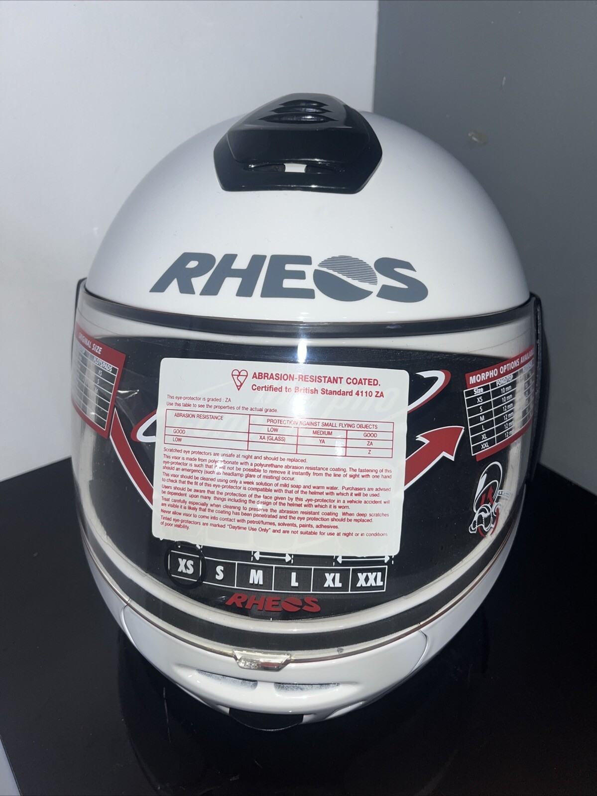 Retro Honda Rheos Cobra Full Face helmet (Size XS) (White) image 2