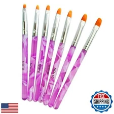 FULINJOY 7 PCS UV Gel Nail Brush, Acrylic Nail Tips Builder Brush Pen Drawing