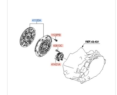Genuine OEM 2019-2025 Hyundai Veloster N Disk and Clutch Assembly 41200-24050