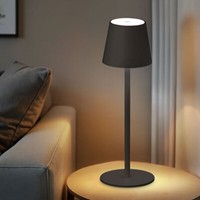 Tischleuchte Beistellleuchte Nachttischlampe Schwarz Led Touchdimmer Akku Usb