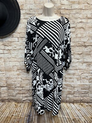 Chicos Black & White Dress Size 1 = S = 8/10