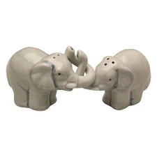 27hug/elephant Hugging Elephants Salt And Pepper Shaker Set Grey 3.5"