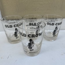 Set of 4 Old Crow Distillery Bourbon Glass Frankfort Kentucky
