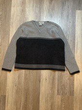 Vintage Eddie Bauer Chunky Knit Cotton V Neck Sweater Women  s Medium
